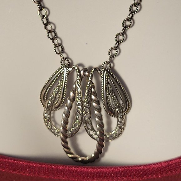 Sterling Signed Carolyn Polack Relios Sterling Filigree Openwork Necklace SW - Picture 8 of 9